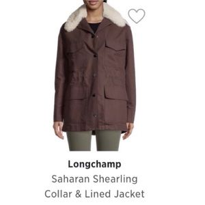 Longchamp Saharan Shearling Collar & Lined Jacket, Size S